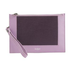 BOTKIER Leather Park Slope Two Tone Purple and BlackClutch